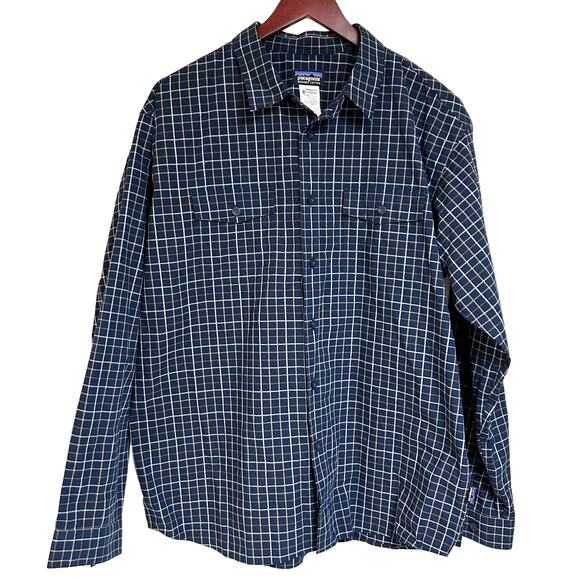 Patagonia Men's Long Sleeve Organic Cotton Shirt Size Large Blue Button Up Smart - Picture 1 of 6
